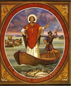 Deckenbild „Fridolin segnet Kappel“